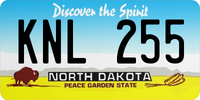 ND license plate KNL255