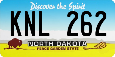 ND license plate KNL262