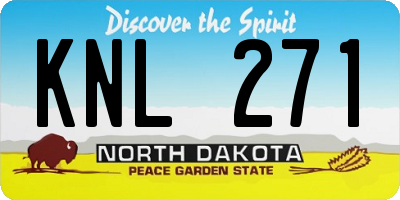 ND license plate KNL271