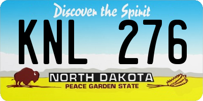 ND license plate KNL276
