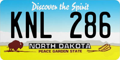 ND license plate KNL286