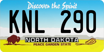 ND license plate KNL290