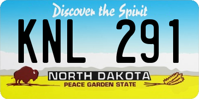 ND license plate KNL291