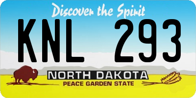ND license plate KNL293