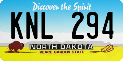 ND license plate KNL294