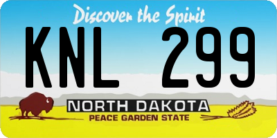 ND license plate KNL299