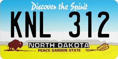 ND license plate KNL312