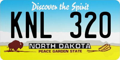 ND license plate KNL320