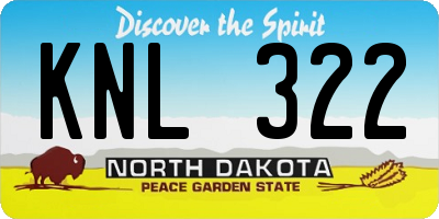 ND license plate KNL322