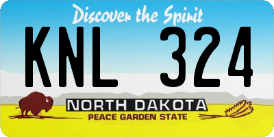 ND license plate KNL324
