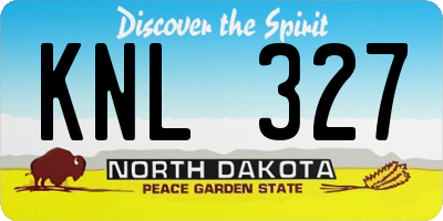 ND license plate KNL327