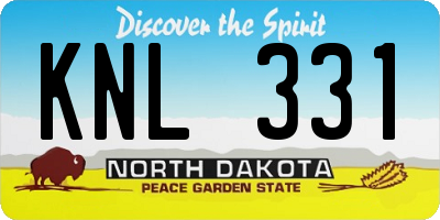 ND license plate KNL331
