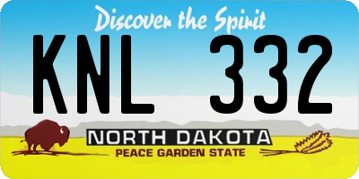 ND license plate KNL332