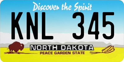 ND license plate KNL345