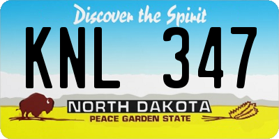 ND license plate KNL347