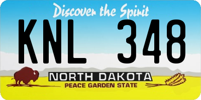 ND license plate KNL348