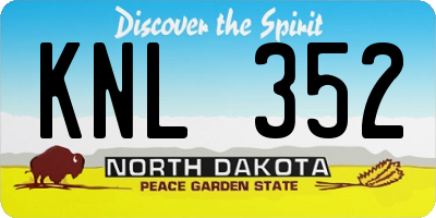 ND license plate KNL352