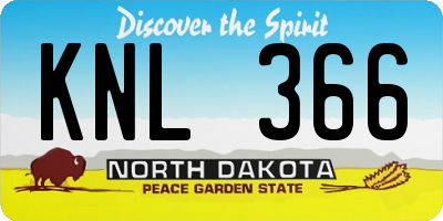 ND license plate KNL366