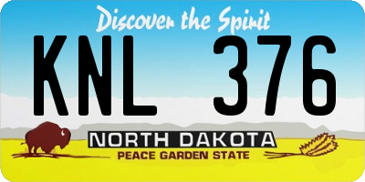 ND license plate KNL376