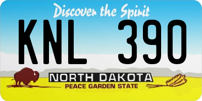 ND license plate KNL390