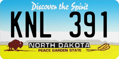 ND license plate KNL391