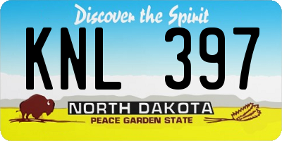 ND license plate KNL397