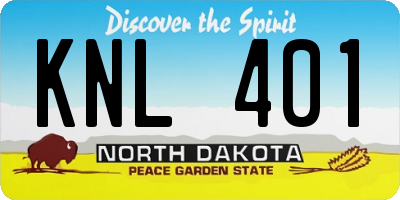 ND license plate KNL401
