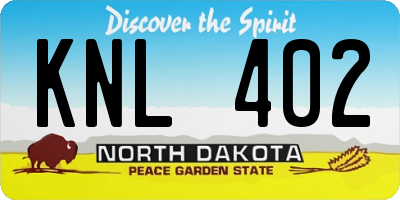 ND license plate KNL402