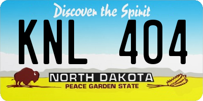 ND license plate KNL404