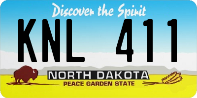 ND license plate KNL411