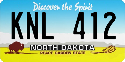 ND license plate KNL412