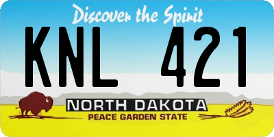 ND license plate KNL421