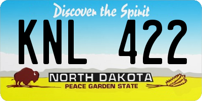 ND license plate KNL422