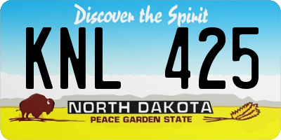 ND license plate KNL425