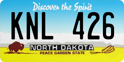 ND license plate KNL426