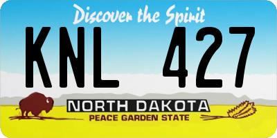 ND license plate KNL427