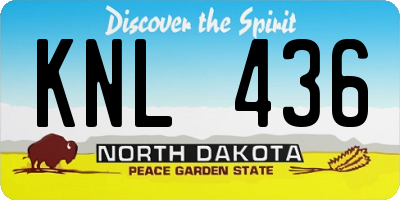 ND license plate KNL436