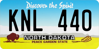 ND license plate KNL440