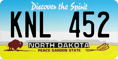 ND license plate KNL452