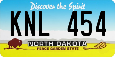 ND license plate KNL454