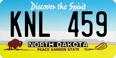 ND license plate KNL459