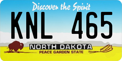 ND license plate KNL465