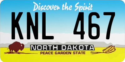 ND license plate KNL467