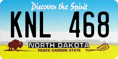 ND license plate KNL468