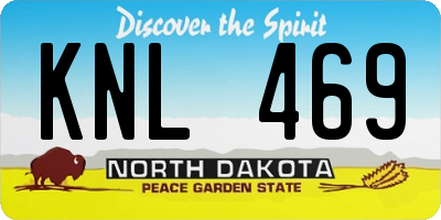ND license plate KNL469