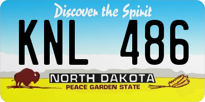 ND license plate KNL486
