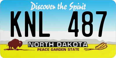 ND license plate KNL487