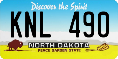 ND license plate KNL490