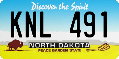 ND license plate KNL491
