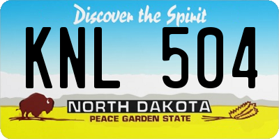 ND license plate KNL504